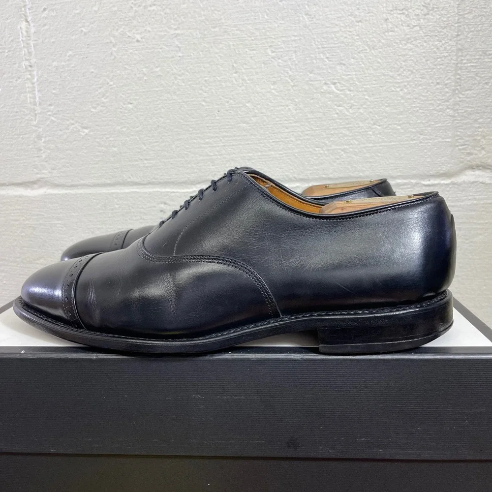 Allen Edmonds Byron 2004 Black Leather Cap Toe Oxford Dress Shoes Men's 9 D